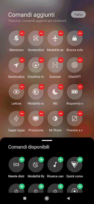 Personalizzare comandi rapidi Android