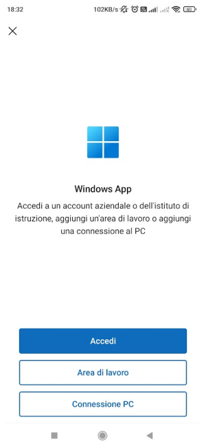 Connessione PC con Windows App da Android