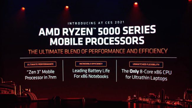 AMD presenta i suoi nuovi processori Ryzen 5000 per i portatili
