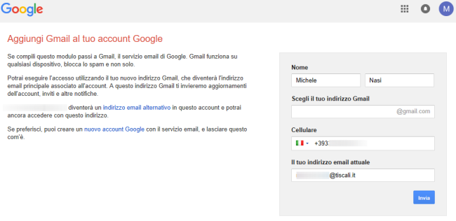 Account Google senza Gmail, ecco come attivarlo