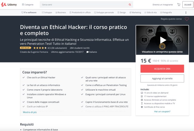 Diventa un Ethical Hacker: il corso pratico e completo a 15 euro anziché 150 euro