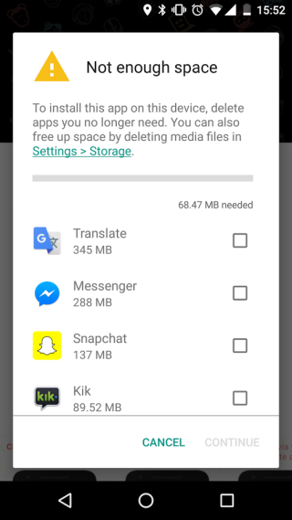 Spazio insufficiente su Android: ci penserà Play