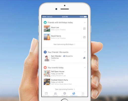 Facebook guarda a Google Now con le nuove notifiche