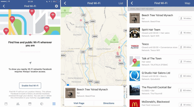Facebook aiuterà a trovare WiFi pubbliche