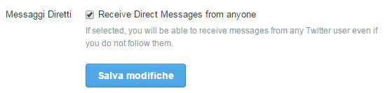 Messaggi diretti Twitter anche fra sconosciuti